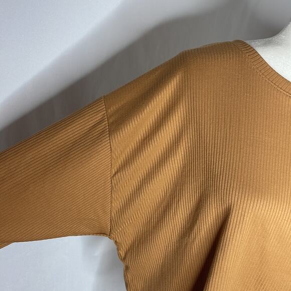 NWT abound mustard brown ribbed crop top size XL - Picture 3 of 7